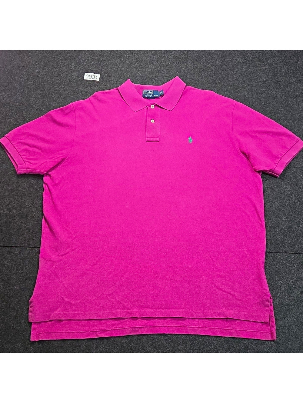 Polo Ralph Lauren Men's Polo Shirt 2XL Pink Solid Short Sleeve Cotton Knit